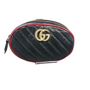 Gucci GG Marmont Belt Bag Waist Bag Black/Red